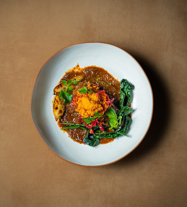 indonesian dishes: beef wagyu rendang